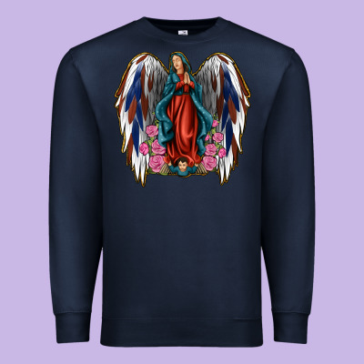 Angel Wing Lady Of Guadalupe 4th Of July Premium Sweatshirt Designed By Jasminsmagicworld