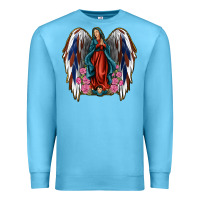 Ocean Blue Angel Wing Lady of Guadalupe 4th of July Premium Sweatshirt - Jasminsmagicworld