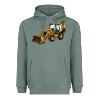 Sage Backhoe Loader Truck Heavyweight Hoodie - LillyAllenDesigns