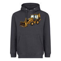 Smoke Backhoe Loader Truck Heavyweight Hoodie - LillyAllenDesigns