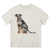 Cream catahoula leopard dog Heavy Core Tee - LillyAllenDesigns