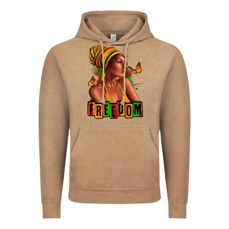 Juneteenth Freedom Afro Woman Vintage Hoodie by RanaPortraitStore | Teevron