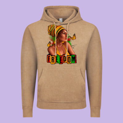 Vintage Hoodie Juneteenth freedom afro woman