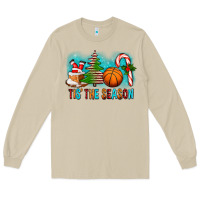 Mushroom Tis The Season Christmas With Basketball And Candy Cane Long Sleeve Tee - FaDigitalArtStudio