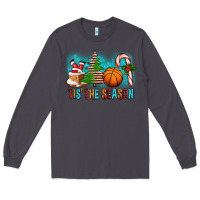 Smoke Tis The Season Christmas With Basketball And Candy Cane Long Sleeve Tee - FaDigitalArtStudio