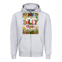 Heather Grey Christmas Jolly Nurse Zipper Hoodie - Artiststas