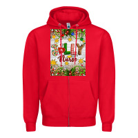 Red Christmas Jolly Nurse Zipper Hoodie - Artiststas