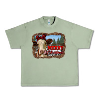 Oil Green merry christmas heifer cow with farm Urban Heavy Tee - RanaPortraitStore