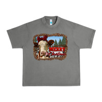 Merry Christmas Heifer Cow With Farm Urban Heavy Tee | Teevron