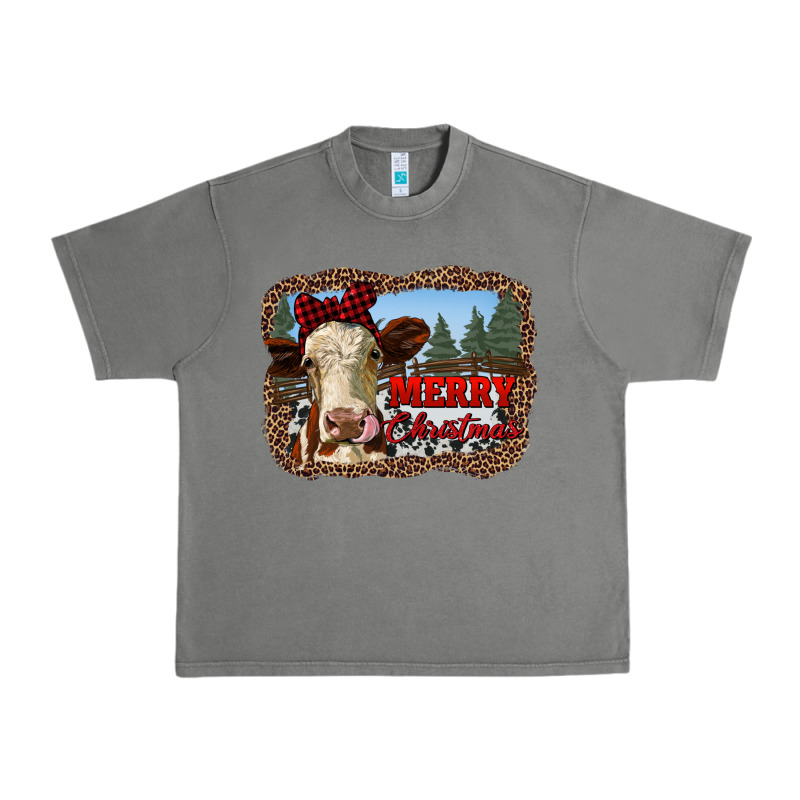 Merry Christmas Heifer Cow With Farm Urban Heavy Tee by RanaPortraitStore | Teevron