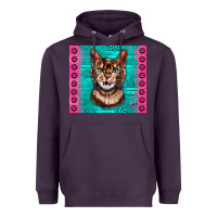 Plum Western Bengal Cat Heavyweight Hoodie - LillyAllenDesigns
