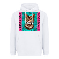 White Western Bengal Cat Heavyweight Hoodie - LillyAllenDesigns