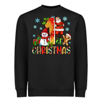 Black 1st christmas santa and snowman Heavyweight Sweatshirt - Zillion Design Studio