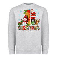 1st Christmas Santa And Snowman Heavyweight Sweatshirt | Teevron