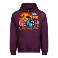 Mauve Wine the beach is my happy place Urban Hoodie - Artiststas