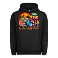 Pigment Black the beach is my happy place Urban Hoodie - Artiststas