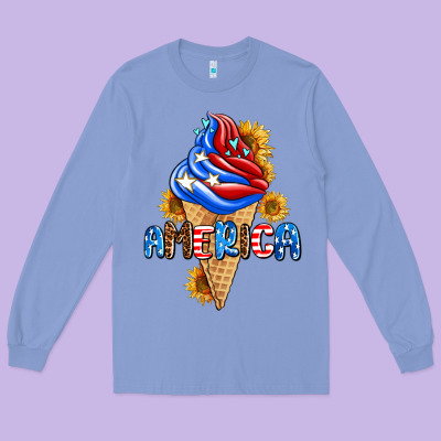 Ice Cream America Long Sleeve Tee Designed By Adodesignshop