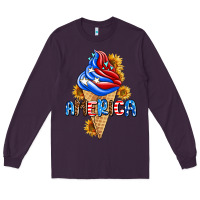 Plum ice cream america Long Sleeve Tee - AdoDesignShop