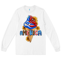 White ice cream america Long Sleeve Tee - AdoDesignShop