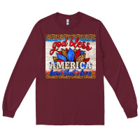 Burgundy god bless america land that i love Long Sleeve Tee - HRA Design Shop