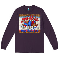 Plum god bless america land that i love Long Sleeve Tee - HRA Design Shop