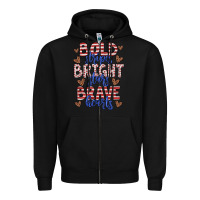 Black bold stripes bright stars brave hearts Zipper Hoodie - JahusDesignShop