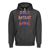 Charcoal Heather bold stripes bright stars brave hearts Zipper Hoodie - JahusDesignShop