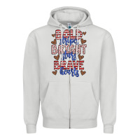 Bold Stripes Bright Stars Brave Hearts Zipper Hoodie | Teevron