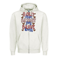 Oatmeal Heather bold stripes bright stars brave hearts Zipper Hoodie - JahusDesignShop