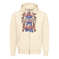Sandshell bold stripes bright stars brave hearts Zipper Hoodie - JahusDesignShop