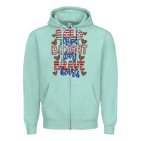 Seafoam bold stripes bright stars brave hearts Zipper Hoodie - JahusDesignShop