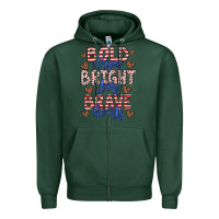 Sports Green bold stripes bright stars brave hearts Zipper Hoodie - JahusDesignShop
