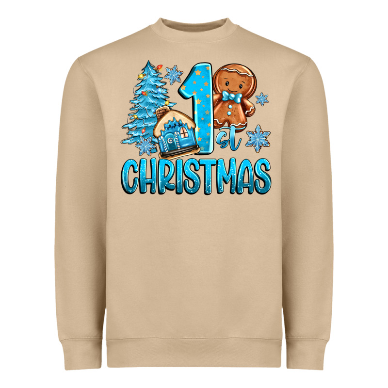 1st Christmas Gingerbread Boy Heavyweight Sweatshirt by Zillion Design Studio | Teevron