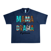 Navy mama of drama girl mom Urban Heavy Tee - texasbilliewilder