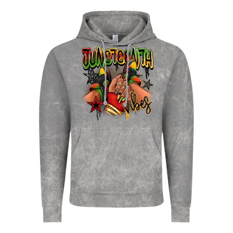 Juneteenth Vibes Black Girl Sneakers Vintage Hoodie by RanaPortraitStore | Teevron