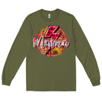 Army Green mama lighting bolt Long Sleeve Tee - RacoonDesign