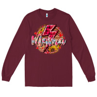 Burgundy mama lighting bolt Long Sleeve Tee - RacoonDesign