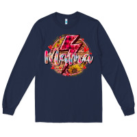 Navy mama lighting bolt Long Sleeve Tee - RacoonDesign
