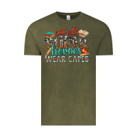 Vintage Olive not all superheroes wear capes with books Vintage Tee - texasbilliewilder