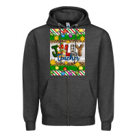 Charcoal Heather Christmas jolly teacher Zipper Hoodie - Artiststas