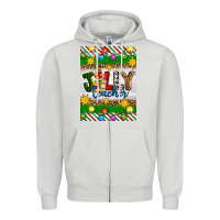 Dove Grey Christmas jolly teacher Zipper Hoodie - Artiststas