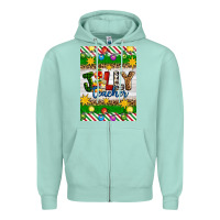 Seafoam Christmas jolly teacher Zipper Hoodie - Artiststas