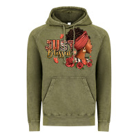 Vintage Olive Just blessed afro woman with roses Vintage Hoodie - RanaPortraitStore
