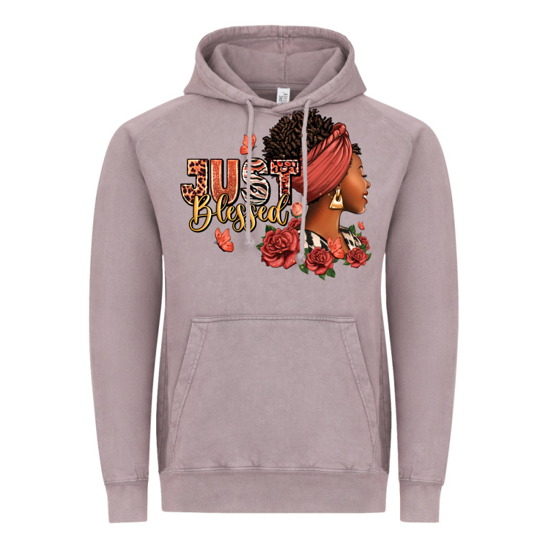 Just Blessed Afro Woman With Roses Vintage Hoodie by RanaPortraitStore | Teevron