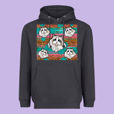 Western Ragdoll Cat Heavyweight Hoodie Designed By Lillyallendesigns
