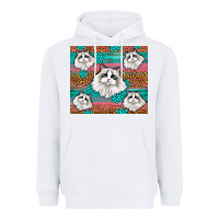 White Western Ragdoll Cat Heavyweight Hoodie - LillyAllenDesigns