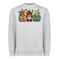 Heather Grey western gnomies Heavyweight Sweatshirt - texasbilliewilder