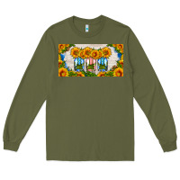 Army Green american mason jar sunflower license plate Long Sleeve Tee - HRA Design Shop