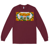 Burgundy american mason jar sunflower license plate Long Sleeve Tee - HRA Design Shop