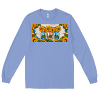Colony Blue american mason jar sunflower license plate Long Sleeve Tee - HRA Design Shop